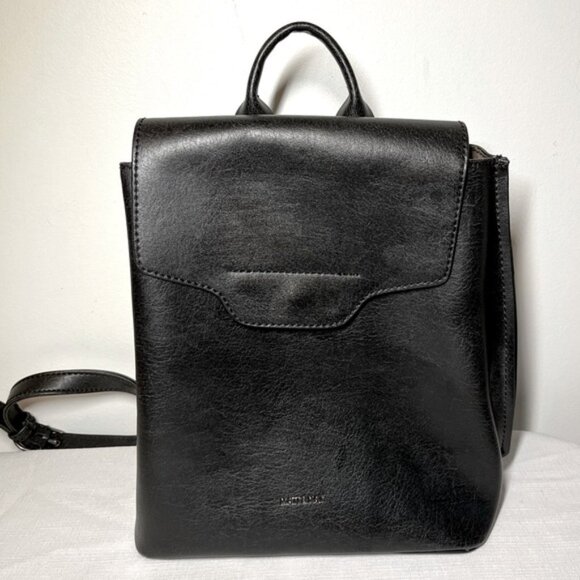 Matt  Nat Eco-Friendly Black Backpack-style Purse Bag Magnet closure - Picture 1 of 9